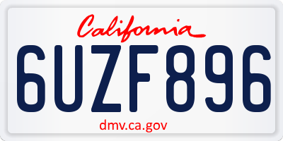 CA license plate 6UZF896
