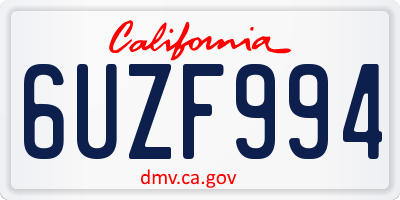 CA license plate 6UZF994