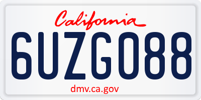 CA license plate 6UZG088