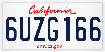 CA license plate 6UZG166