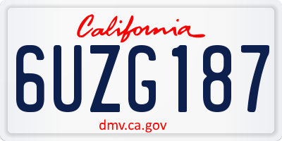 CA license plate 6UZG187