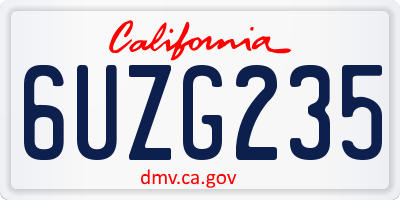CA license plate 6UZG235