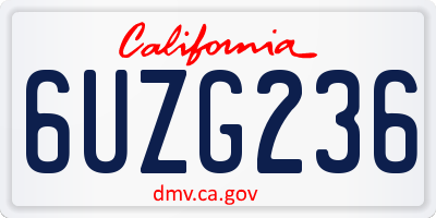 CA license plate 6UZG236