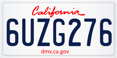 CA license plate 6UZG276