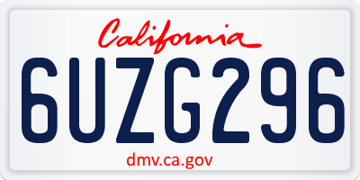 CA license plate 6UZG296