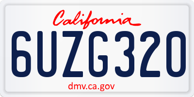 CA license plate 6UZG320