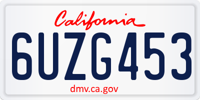 CA license plate 6UZG453