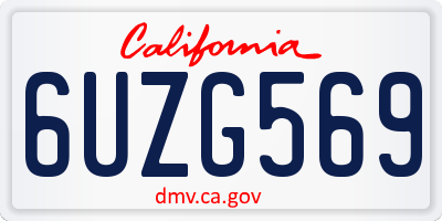 CA license plate 6UZG569