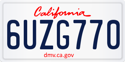 CA license plate 6UZG770