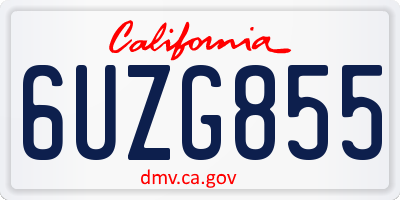 CA license plate 6UZG855