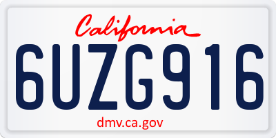 CA license plate 6UZG916