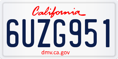 CA license plate 6UZG951