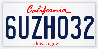 CA license plate 6UZH032