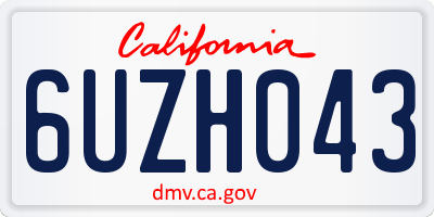 CA license plate 6UZH043