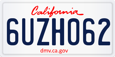 CA license plate 6UZH062