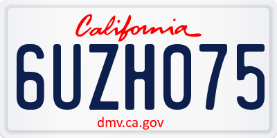 CA license plate 6UZH075