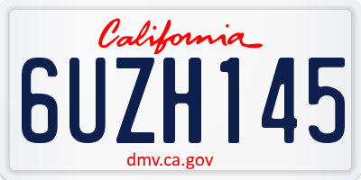 CA license plate 6UZH145