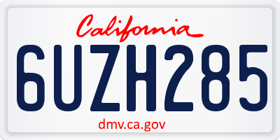 CA license plate 6UZH285