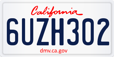 CA license plate 6UZH302