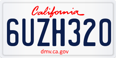 CA license plate 6UZH320