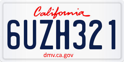 CA license plate 6UZH321