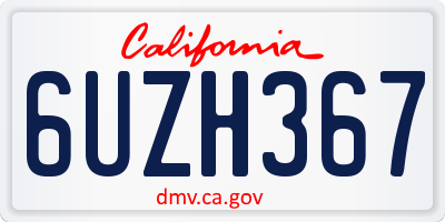 CA license plate 6UZH367