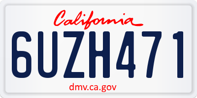 CA license plate 6UZH471