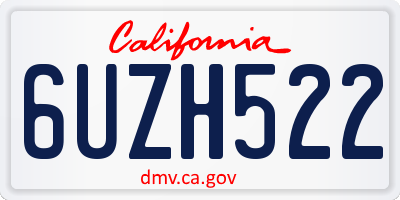 CA license plate 6UZH522