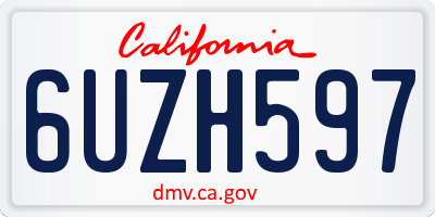 CA license plate 6UZH597