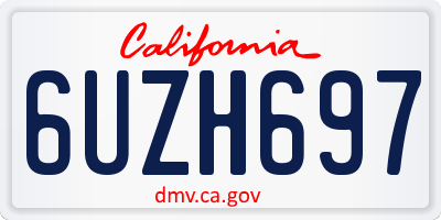 CA license plate 6UZH697