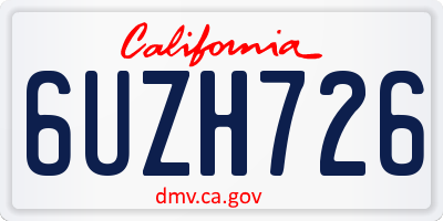 CA license plate 6UZH726