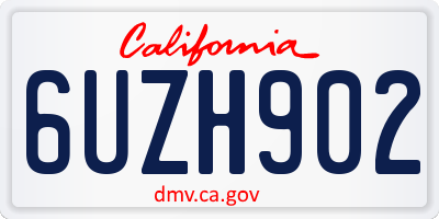 CA license plate 6UZH902