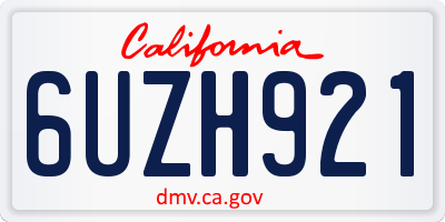 CA license plate 6UZH921