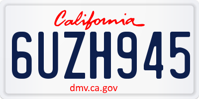 CA license plate 6UZH945