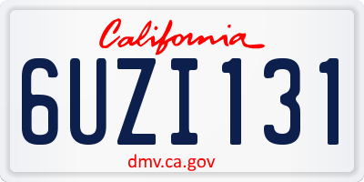 CA license plate 6UZI131