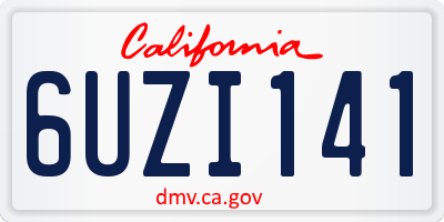 CA license plate 6UZI141
