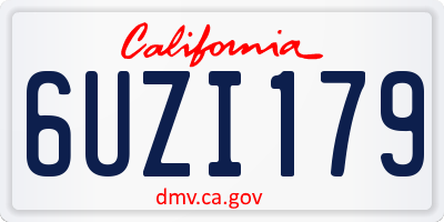 CA license plate 6UZI179