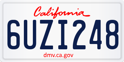 CA license plate 6UZI248