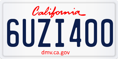 CA license plate 6UZI400