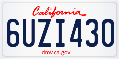 CA license plate 6UZI430