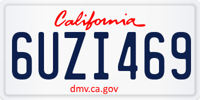 CA license plate 6UZI469