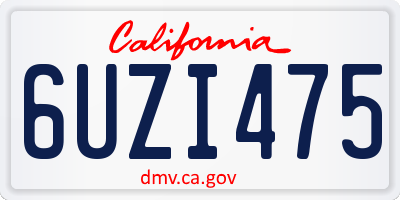 CA license plate 6UZI475