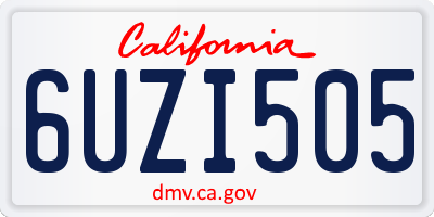 CA license plate 6UZI505