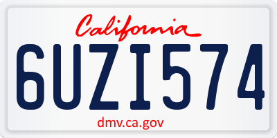 CA license plate 6UZI574