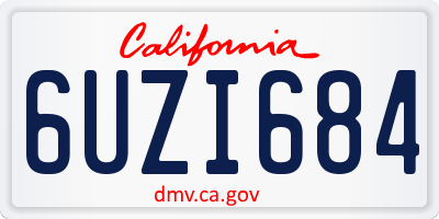 CA license plate 6UZI684
