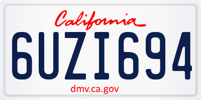 CA license plate 6UZI694