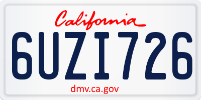 CA license plate 6UZI726