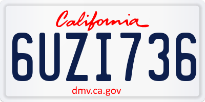 CA license plate 6UZI736