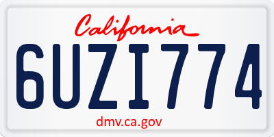 CA license plate 6UZI774