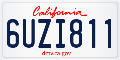 CA license plate 6UZI811